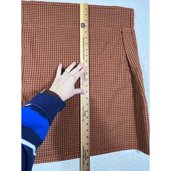 Peacock Alley Lot of 3 Red/Brown Houndstooth 100% Cotton King Bed Skirts w/ Pins - Picture 5 of 6